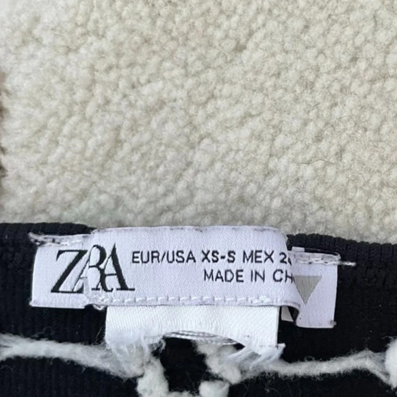 Zara Polka Dot Ring Detail Strapless Bodysuit Black  White XS/S - Picture 7 of 7